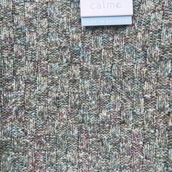 Johnny Was‎ Calme Basket Weave Knit Poncho Sweater Sage Green One Size NWT - Picture 9 of 11